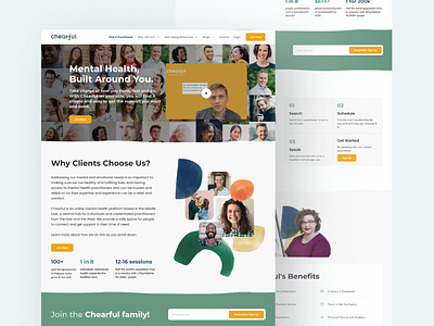 Chearful - Mental Health Care client apporch creative healthcare landing page mental health mental therapy minmal website website design