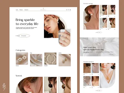 Jewelry website accessory branding card concept desktop earing font fontography gold hero jewelery jewellery landing page light mode minimal online shop store ui ux website