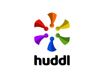Huddl Logo Design branding color colours coworking huddl huddle logo logo design