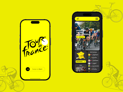 Tour de France(App Design Concept)🚵🚲 app clean dailyui design minimal mobile ui ux