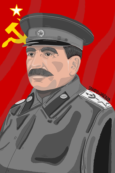 Josep Stalin - Personajes icónicos de la 2da guerra mundial- graphic design guerramundial iconico illustration ilustraciones josepstalin personaje war
