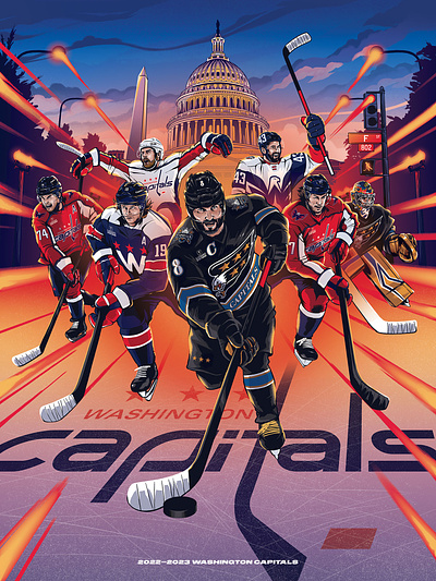 Washington Capitals capitals dc hockey illustration ovechkin poster sports washington