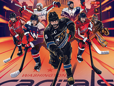 Washington Capitals capitals dc hockey illustration ovechkin poster sports washington