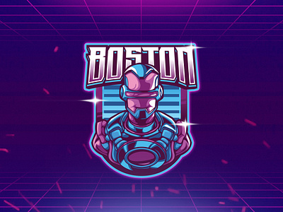 Robotic Retro Mascot Logo artificialintelligence clothes cybernetic cyborg esport futuretech futuristic logo futuristicdesign illustration logo mascot robotic robotic logo techlogo tshirt vector