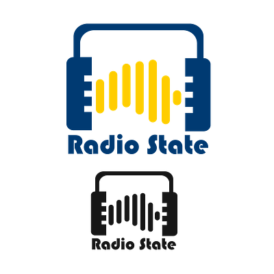 Radio Logo graphic design typography vector