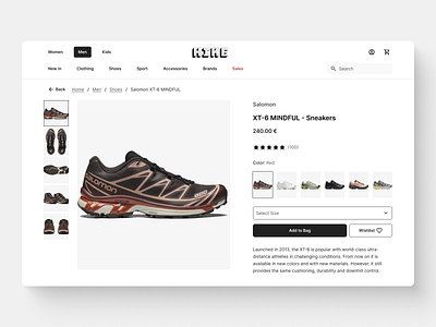 E Commerce design figma responsive shop sneakers web