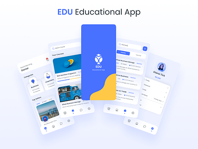 EDU educational application android app application blue course design educational ios learning lesson student teacher ui ux