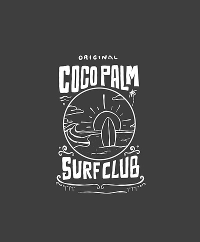CocoPalm - Surf Club branding illustration sketch vector