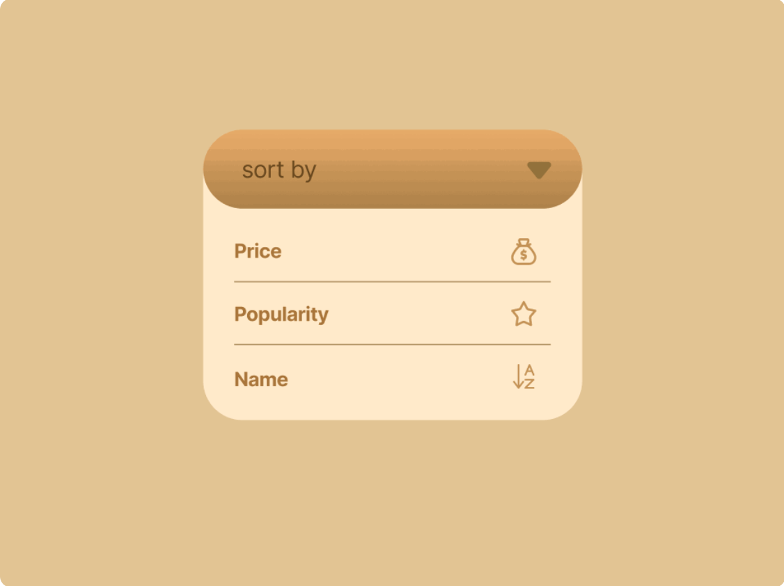 Daily UI #027 - Dropdown beige daily ui dropdown ui ui design