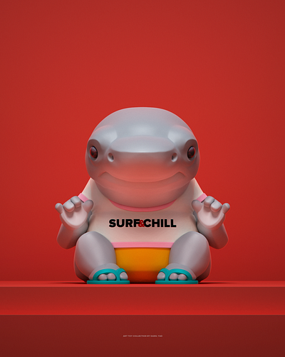 •SURF&CHILL• 3d art toys concept art cute danil yad illustration sculpt shark