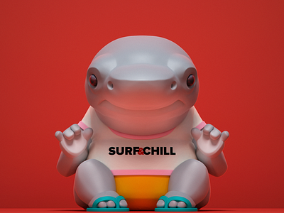 •SURF&CHILL• 3d art toys concept art cute danil yad illustration sculpt shark