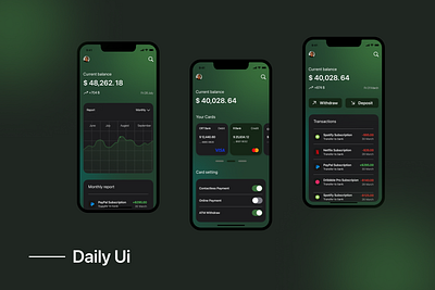 Financial Wallet Mobile App dailyui uxui app design ui ux wallet