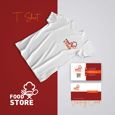 Food Store T-shirt & Business Card brand design business card business logo daily design design design inspiration design trends dribble trends graphic design modern logo t shirt design visiting card design