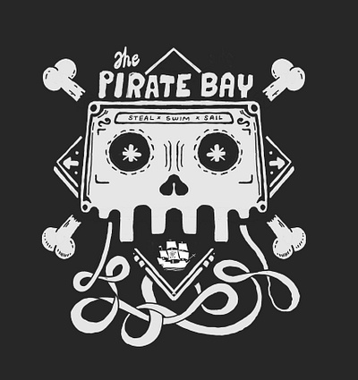 PirateBay badges illustration pirate sketch