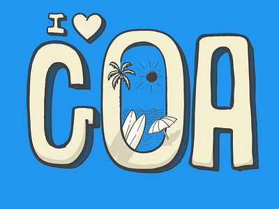 I ❤️GOA beach goa illustration sketch