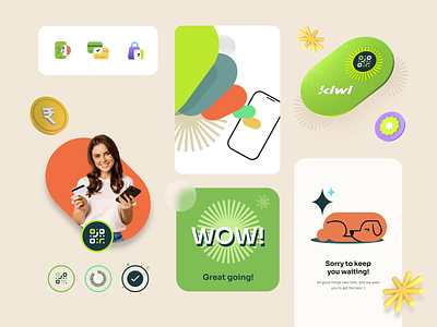 Branding Kiwi app brand branding finance kiwi product design sneak peei startup visual design visual language web experience