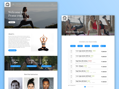 Pranayoga - Yoga class booking website uiux wesite design