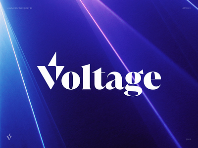 Letter V - Voltage. 36 Days of Type. Day 22 bolt branding electricity energy gradient icon identity lettering lettermark lightning logo logo mark music startup type typography v letter v logo volt wordmark