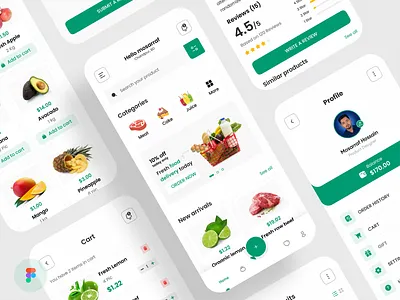 Grocery Mobile App app app design delivery delivery app design food app food delivery food delivery app foodie ios meals mobile app mobile design mobile u order organic recipe restaurant ui vegetables