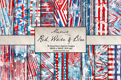 Red White And Blue Abstract Seamless Pattern scrapbook paper