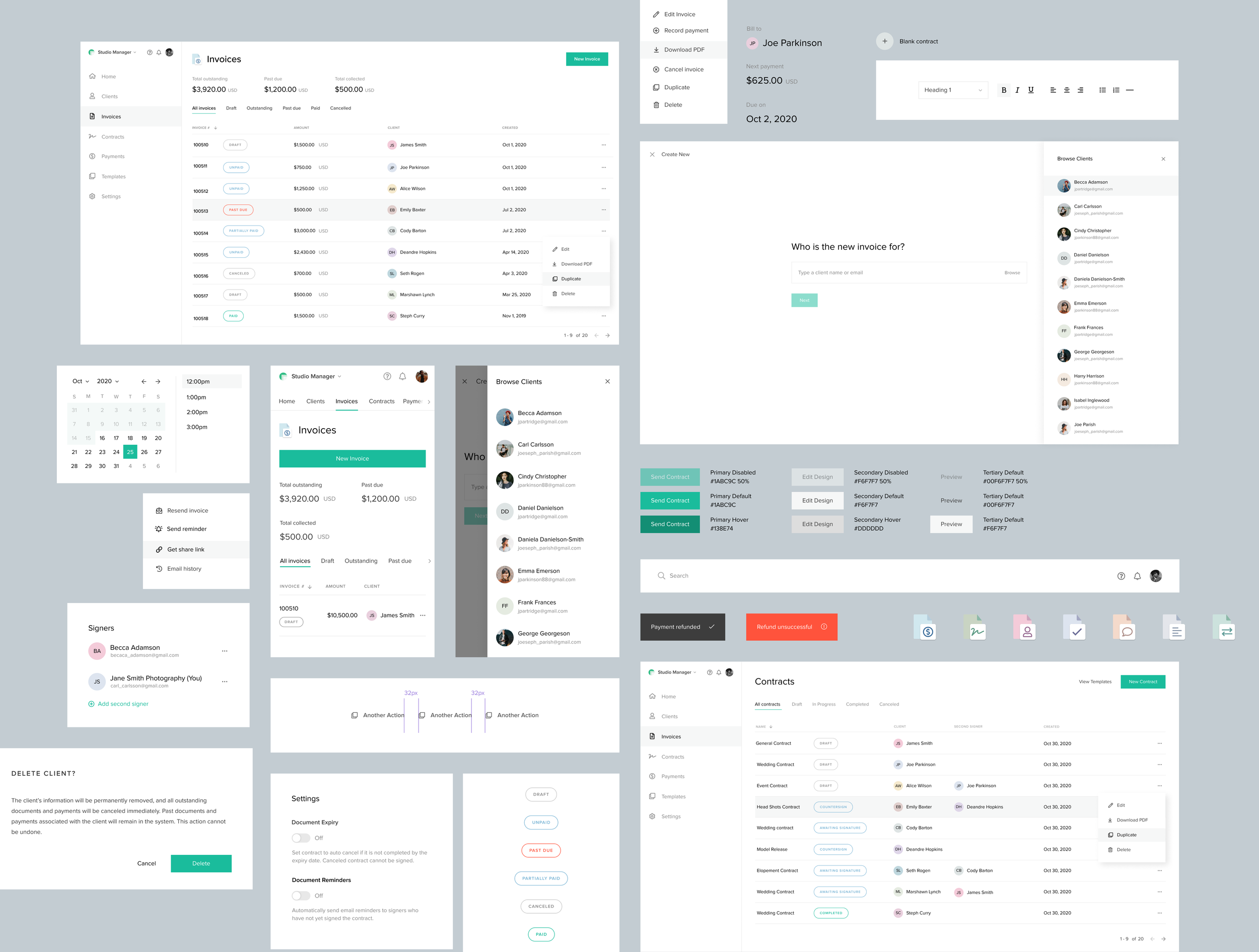 Pixieset - Studio Manager UI by Robbie Scott on Dribbble