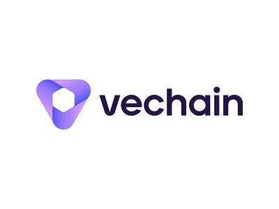 V for VeChain ( for sale ) abstract block blockchain branding chain coin crypto cryptocurrency hexagon icon logo monogram negative space technology triangle v