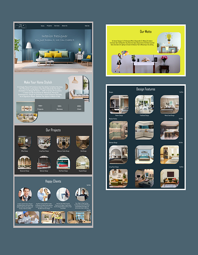 Web - Interior Designer Profile UI animation creative design interiordesign logodesign ui unique ux website