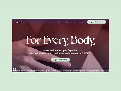 LVNDR Health animation branding development ui ux web design webflow