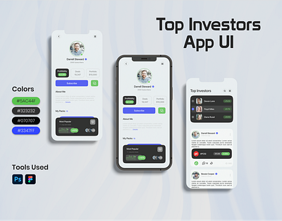 Top Investors UI Design design graphic design ui uiux