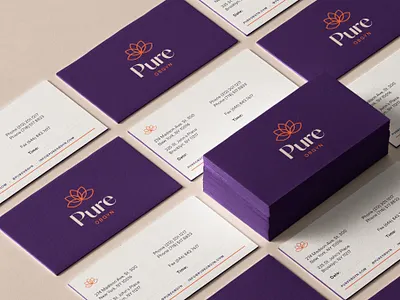 Pure OBGYN Business Cards brand identity branddesign branding c42d design health healthcare identity logo obgyn womens health