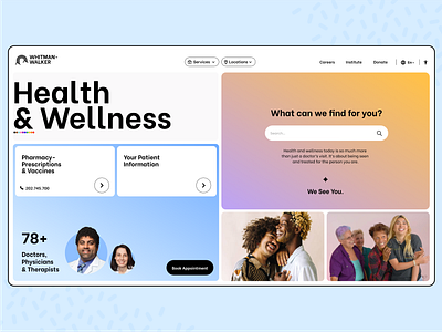LGBTQ+ Healthcare Website healthcare home page interaction design landing page lqbtq motion graphics pride ui ux uxui web web design website