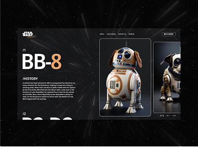 Star Wars themed toy store landing page ai design graphic design illustration starwars typography ui ux