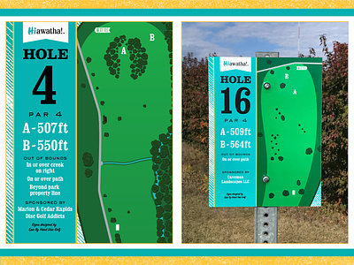 Disc Golf Course Tee Signage custom design disc golf disc golf signage graphic design info design signage tee sign wayfinding