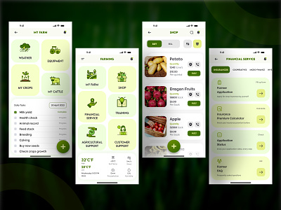 Farming App for iOS and Android agricultural agricultural app ui app design e commerce app farm farm ios app ui farmer app farming app ios app kresan app ui