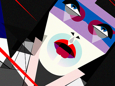 Mrs. Mia Wallace, 2023. Digital illustration. artwork color theory design film grid systems illustration illustrator memphis design pop art pop culture