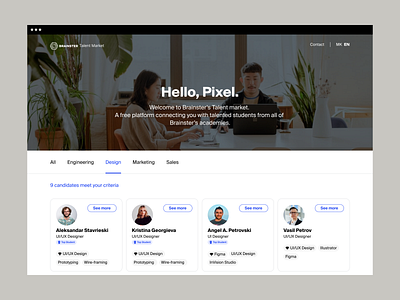 Talent market pt.3 clean design minimalist talent market ui design uiux design web design