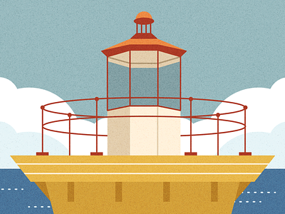 Lighthouse from Wes Anderson movie art digital art figma illustration vector vector art vector illustration
