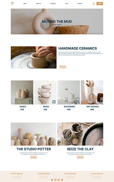 ceramic main page design illustration ui ux