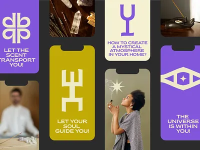 Social media templates for Purple Palace Esoteric Shop adobe illustrator adobe photoshop brand identity branding design graphic design instagram post template instagram story template logo social media