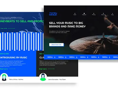 Honey Beats | Landing page brand identity branding design graphic design landing page logo ui web web design web site