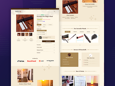 Incendio Magic Wand figma landing page product page shopify ui web design webflow