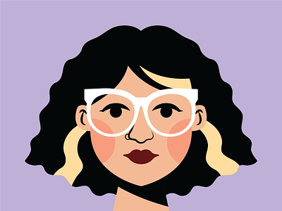 A new year, a new avatar. avatar face girl glassess hair illustration purple