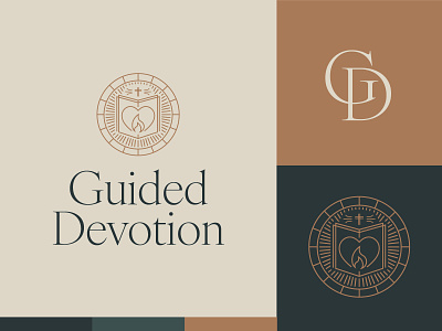 Guided Devotion badge bible branding church design line work lines logo logo design seal