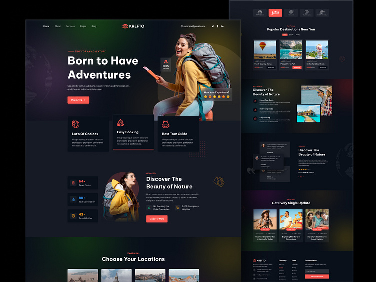 Travel Agency 🚀 Website UI Design (Dark Theme) by Md Shamim Hossain on ...