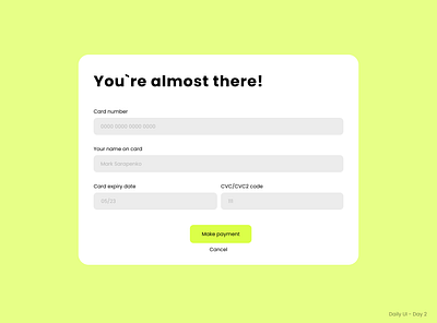 Credit Card Checkout challenge dailyui design graphic design ui ui design uidesign uiux ux