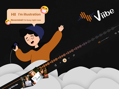Viibe - Music Streaming Platform design graphic design illustration music music streaming song song listening vector