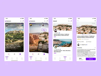 Wanderers - Travel app app design mobile app mobile design travel travel app ui uiux ux web design