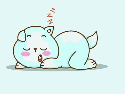 Cute Sleeping Cat Illustration activity animal cat chibbi cute drawing graphic design illustration ipad kawaii lay on logo love procreate sketch sleeping