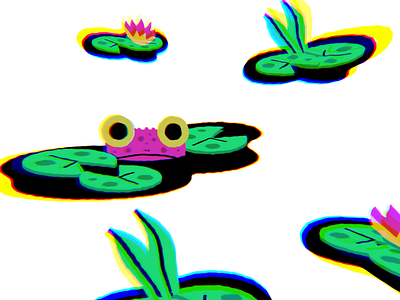 shy froggos after effects animation character design forg froggo frogs illustration lily motion pond shy