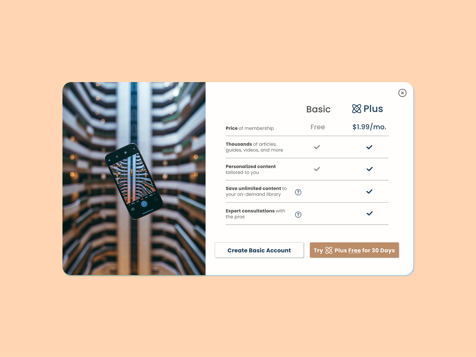 Subscription Plan Comparison Modal UI Design by Rachel Millman Boland ...